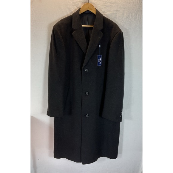NEW with tags Chaps Ralph Lauren Men's Black wool Long Overcoat - Size 44 L - Picture 1 of 7